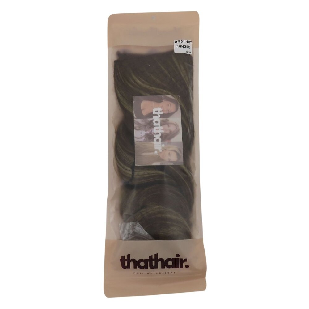 ThatHair 18 Inch Wavy Ash Blonde 10H24B Premium Halo Hair Extensions NEW Opened